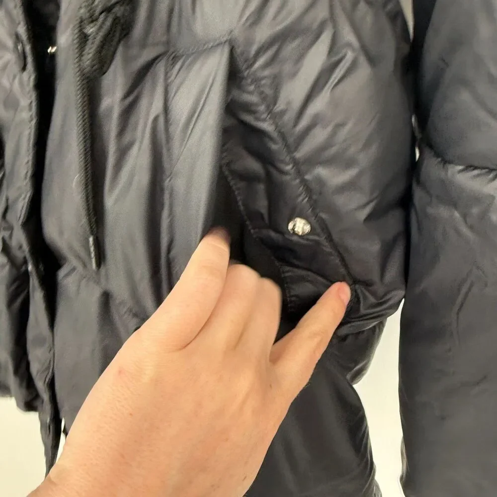 ABERCROMBIE & FITCH Air Cloud Hooded Puffer Parka Jacket Black Women Size M